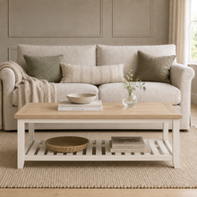 Marlborough Natural Linen Large Slatted Coffee Table