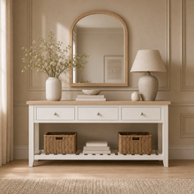Marlborough Natural Linen Large Console Table