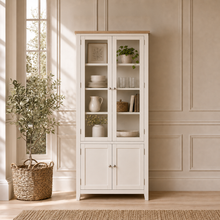 Marlborough Natural Linen Glass Display Cabinet