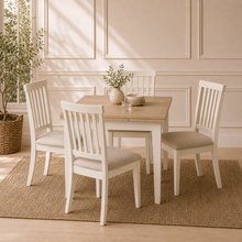 Marlborough Natural Linen Square Extending Dining Table