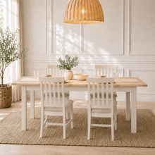 Marlborough Natural Linen 4-6 Seater Extending Dining Table