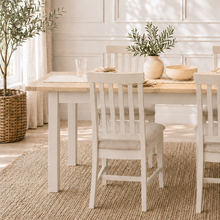 Marlborough Natural Linen 4-6 Seater Extending Dining Table