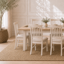 Marlborough Natural Linen 6-10 Seater Extending Dining Table
