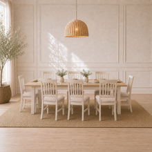 Marlborough Natural Linen 6-10 Seater Extending Dining Table