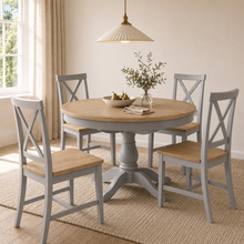Marlborough Dove Grey 4-6 Seater Round Extending Dining Table