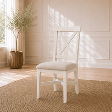 Marlborough Natural Linen Upholstered Country Dining Chair
