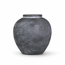 Large Antique Charcoal Ceramic Vase