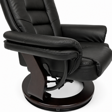 Charlton Swivel Recliner & Footstool | Black