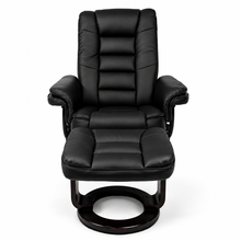 Charlton Swivel Recliner & Footstool | Black