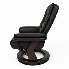 Charlton Swivel Recliner & Footstool | Black