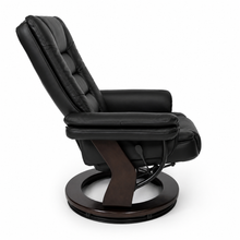 Charlton Swivel Recliner & Footstool | Black