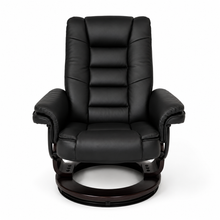 Charlton Swivel Recliner & Footstool | Black
