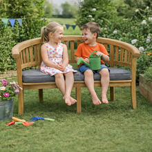Mini Sienna Childrens Peanut Garden Bench With Grey Cushion