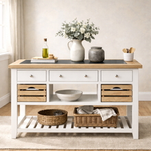 Chester Classic Cream Large Kitchen Island with Black Granite Top