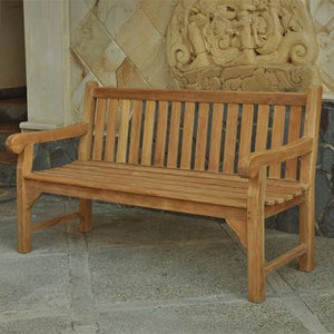 Westminster Large Teak Classic Garden Bench With Cushion