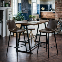 Edward Faux Leather Bar Stool | Dark Brown