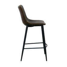 Edward Faux Leather Bar Stool | Dark Brown