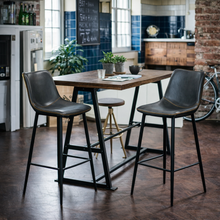 Edward Faux Leather Bar Stool | Grey