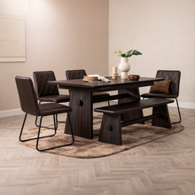 Louis Faux Leather Dining Chair | Dark Brown