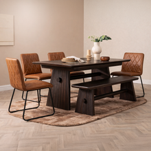 Louis Faux Leather Dining Chair | Tan