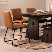 Louis Faux Leather Dining Chair | Tan
