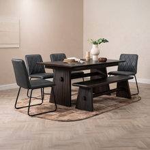 Louis Faux Leather Dining Chair | Grey