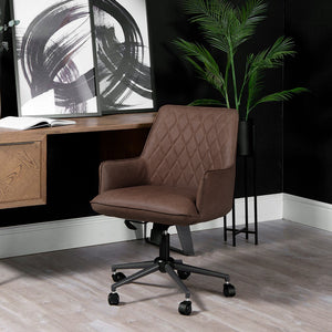 Industrial Diamond Office Chair | Brown