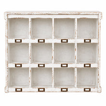Heritage Distressed Chalk White Pigeon Hole Storage Unit
