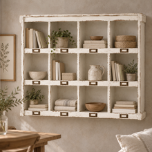 Heritage Distressed Chalk White Pigeon Hole Storage Unit