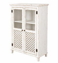 Heritage Distressed Chalk White Glass Display Cabinet