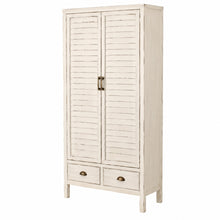 Heritage Distressed Chalk White Two Drawer Tall Cupboard