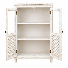 Heritage Distressed Chalk White Glass Display Cabinet