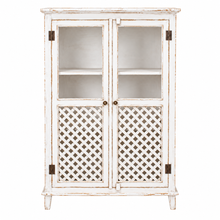 Heritage Distressed Chalk White Glass Display Cabinet