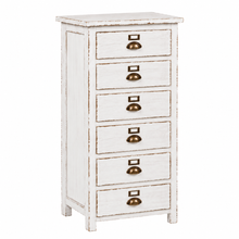 Heritage Distressed Chalk White 5 Drawer Tall Chest
