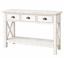 Heritage Distressed Chalk White Console Table