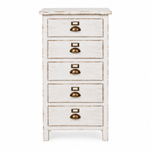 Heritage Distressed Chalk White 5 Drawer Tall Chest