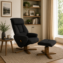Florida Swivel Recliner & Footstool | Charcoal