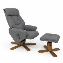Florida Swivel Recliner & Footstool | Light Grey