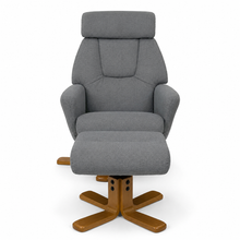 Florida Swivel Recliner & Footstool | Light Grey
