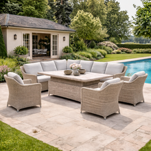 Lymington Large Garden Corner Dining Set with Rising Table