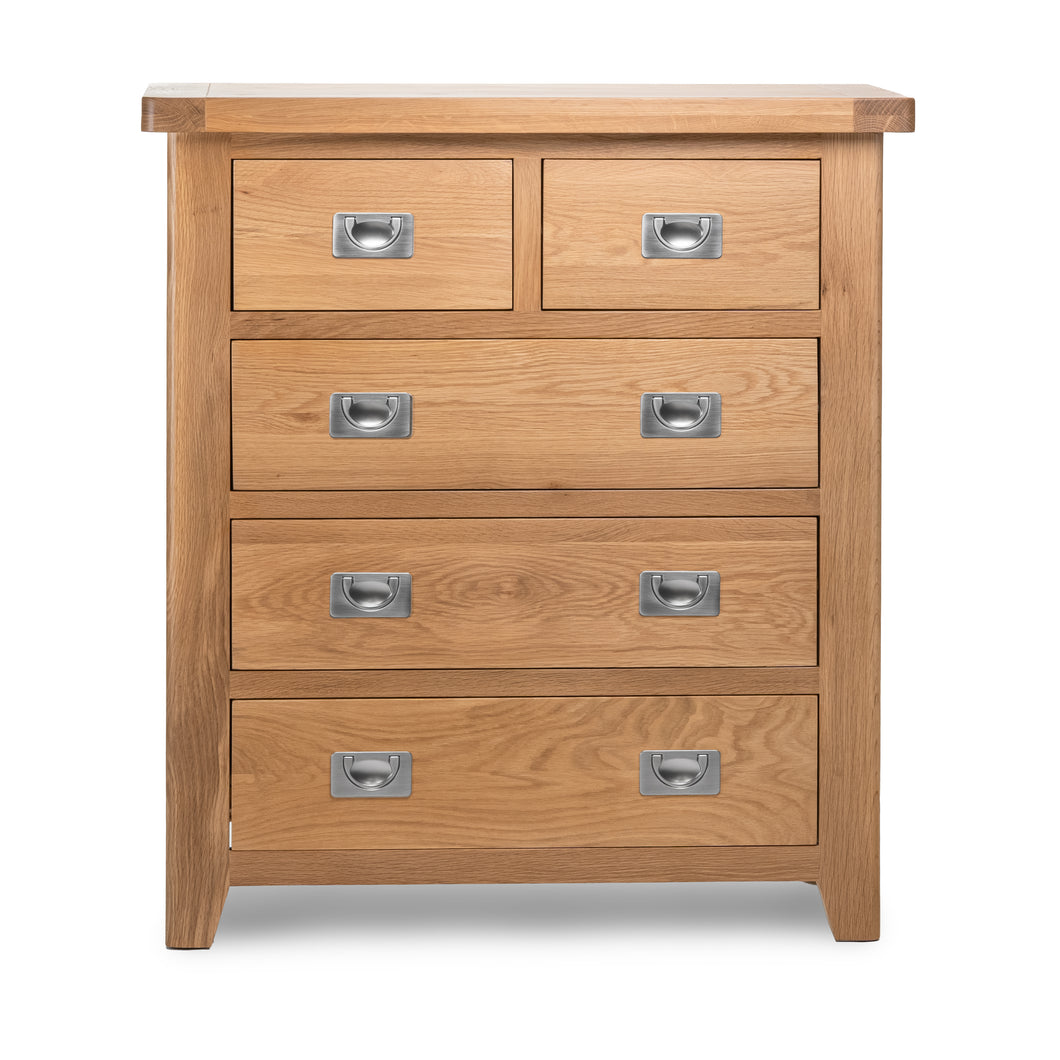 Gloucester Oak 2 Over 3 Chest Of Drawers