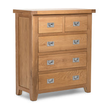 Gloucester Oak 2 Over 3 Chest Of Drawers