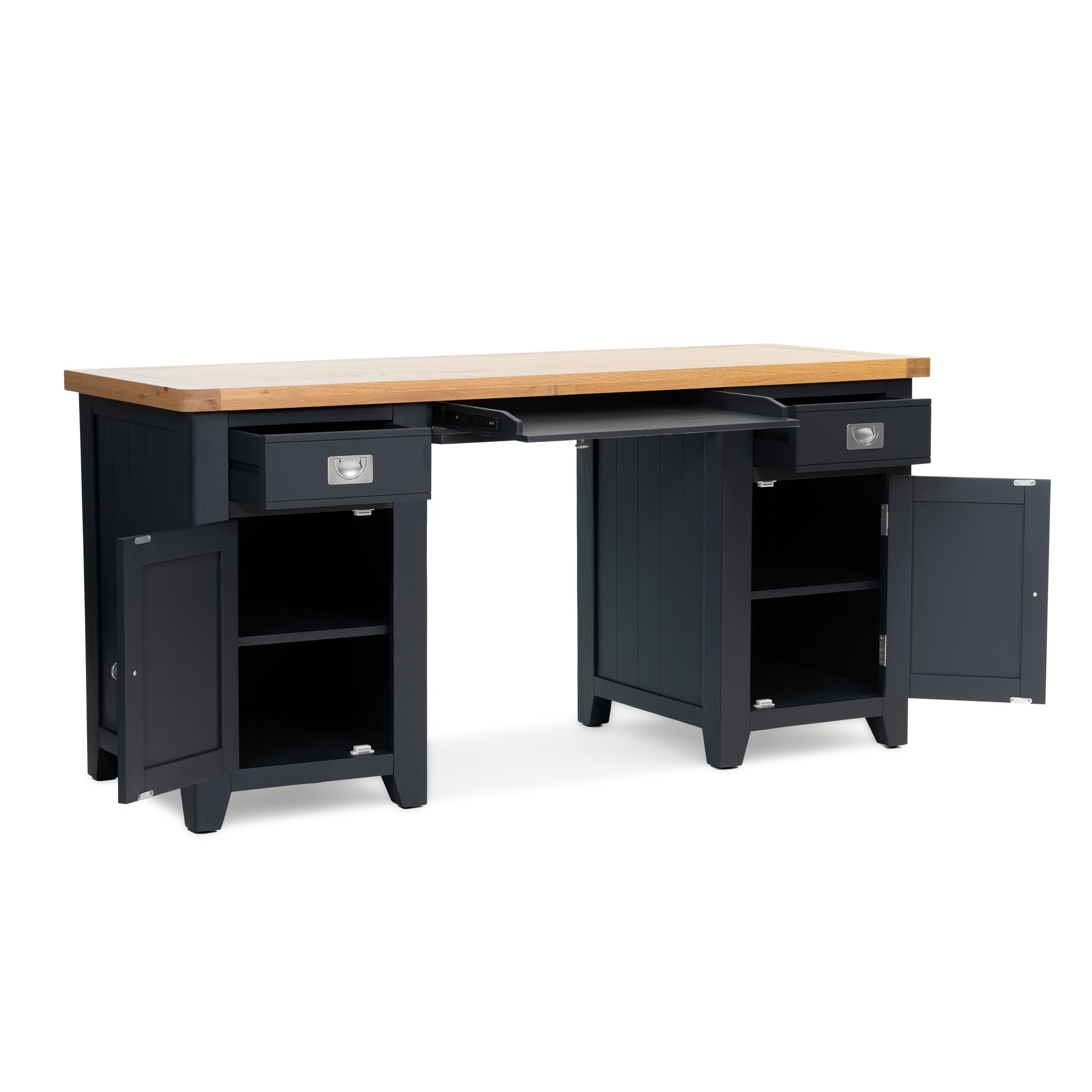 Gloucester Railings Double Pedestal Desk – HomePlus Furniture