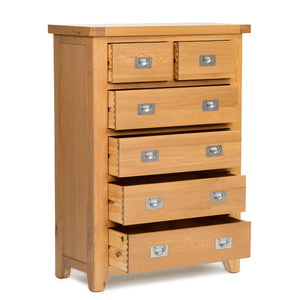 Gloucester Oak 2 Over 4 Chest Of Drawers