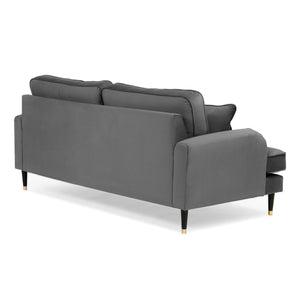 Grange Velvet Charcoal Grey 3 Seater Sofa