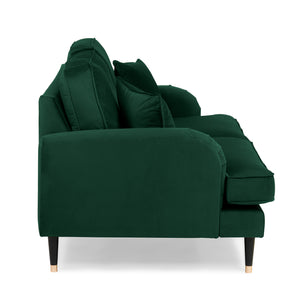 Grange Velvet Emerald Green 3 Seater Sofa