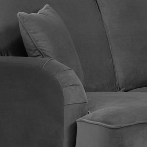 Grange Velvet Charcoal Grey 3 Seater Sofa