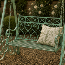 Wrought Iron Green Patina 2 Seater Swing Seat