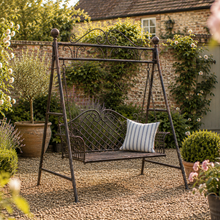 Wrought Iron Grey 3 Seater Swing Seat