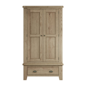 Hove Smoked Oak 2 Door Wardrobe with Drawer